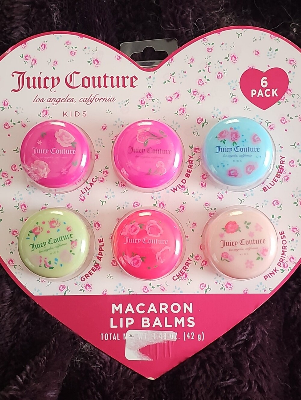 Juicy Couture Pastel Macaron Lip Balm 6-Pack - Pink, Blue, Green, Peach